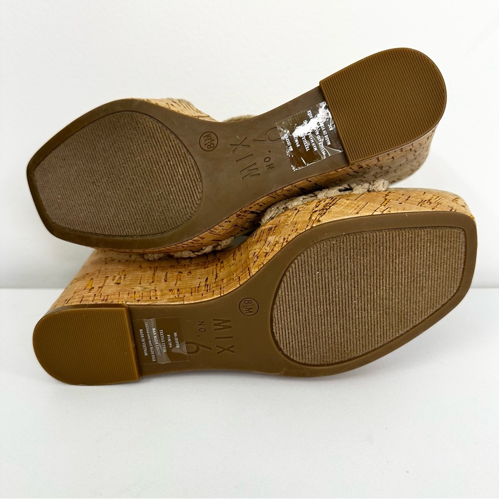 Mix No. 6 Wedge Heel Sandals Jesper Crochet Woven Cork Women’s Size 8.5M - Picture 9 of 11